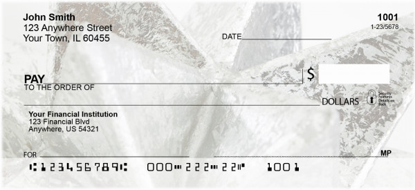 Christmas - Metalic Silver Stars Personal Checks