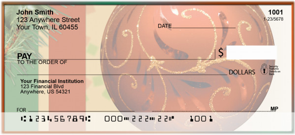 Red Ornaments Personal Checks