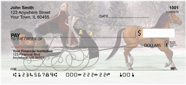 Vintage Christmas Sleigh Ride Personal Checks