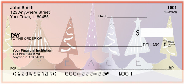 Peace And Joy Christmas Trees Personal Checks