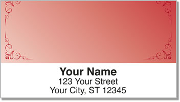 Red Corner Scroll Address Labels