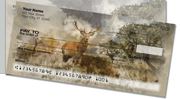 Watercolor Deer Side Tear Checks