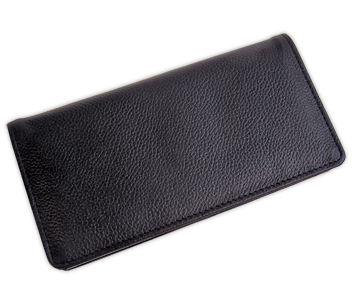 Black Leather Side Tear Checkbook Cover