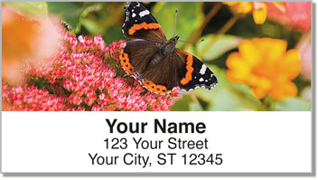 Red Admiral Butterfly Address Labels
