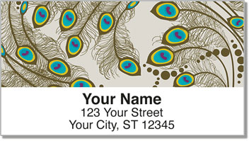 Proud Peacock Address Labels