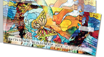 Psychedelic Butterfly Side Tear Checks