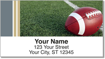 Black & Gold Football Fan Address Labels