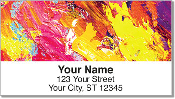Colorful Brush Stroke Address Labels