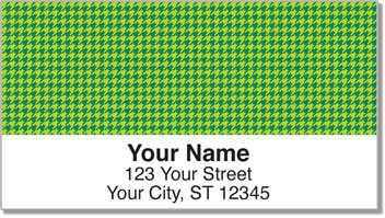 Green Houndstooth Address Labels