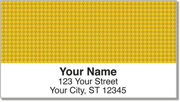 Yellow Houndstooth Address Labels