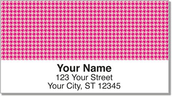 Pink Houndstooth Address Labels