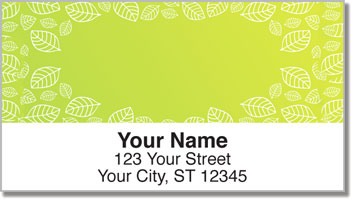 Yellow Leaf Border Address Labels