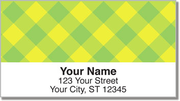 Yellow Plaid Address Labels