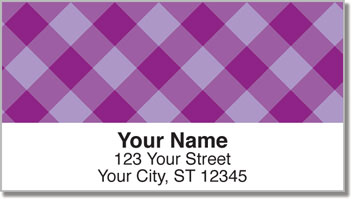 Purple Plaid Address Labels