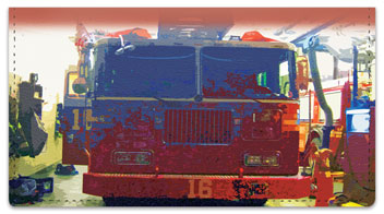 Fire Station Checkbook Cover