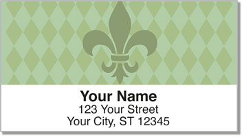 Green Fleur de Lis Address Labels