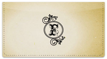 F Monogram Checkbook Cover