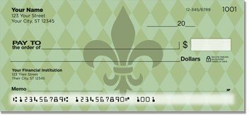 Green Fleur de Lis Checks