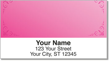 Pink Corner Scroll Address Labels