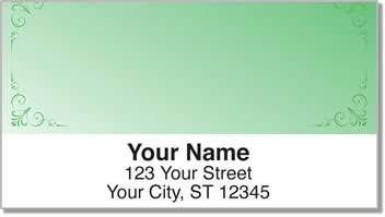 Green Corner Scroll Address Labels