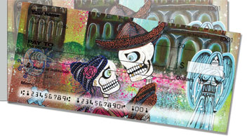 Day of the Dead Skull Side Tear Checks