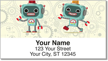 Retro Robot Address Labels