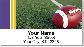 Purple & Yellow Fan Football Address Labels