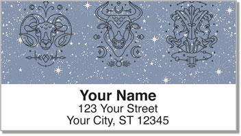Zodiac Symbol Address Labels