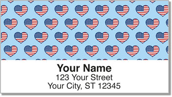 Patriotic Heart Address Labels