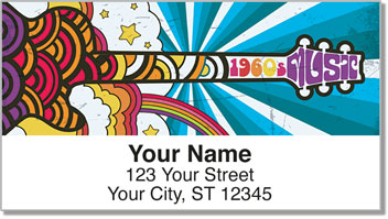 Psychedelic Guitar Address Labels