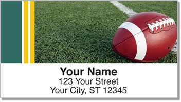Green & Gold Football Fan Address Labels