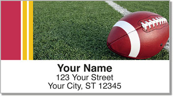 Red & Gold Football Fan Address Labels