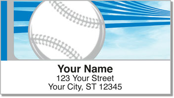 Silver & Blue Baseball Fan Address Labels