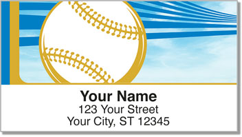 Blue & Gold Baseball Fan Address Labels