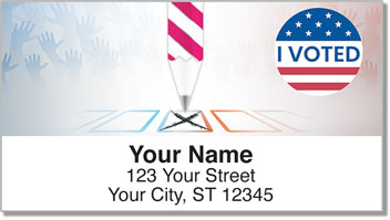 Patriotic Button Address Labels
