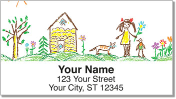 Kid Drawing Address Labels