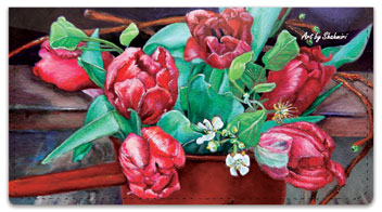 Shahmiri Flowers Checkbook Cover