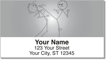 Kung Fu Stick Figure Address Labels