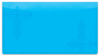 Blue Corner Scroll Checkbook Cover