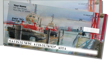 Watercolor Seascape Side Tear Checks