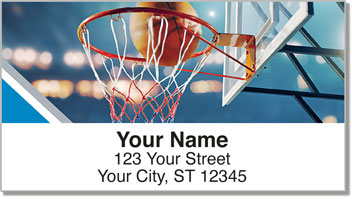 Blue & Silver Basketball Address Labels