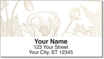 Metallic Flower Address Labels