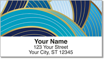 Cool Blue Curve Address Labels