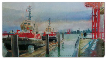 Watercolor Seascape Checkbook Cover