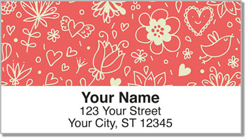 Floral Sketch Address Labels