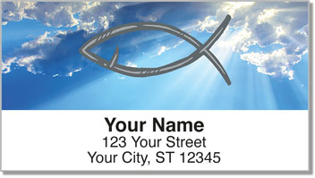 Christian Symbol Address Labels