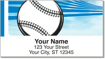 Blue Baseball Fan Address Labels