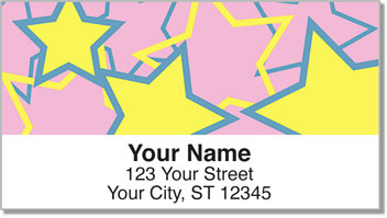 Multi-Colored Stars Address Labels