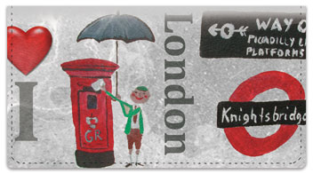 I Love London Checkbook Cover