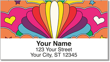 Retro Rainbow Address Labels